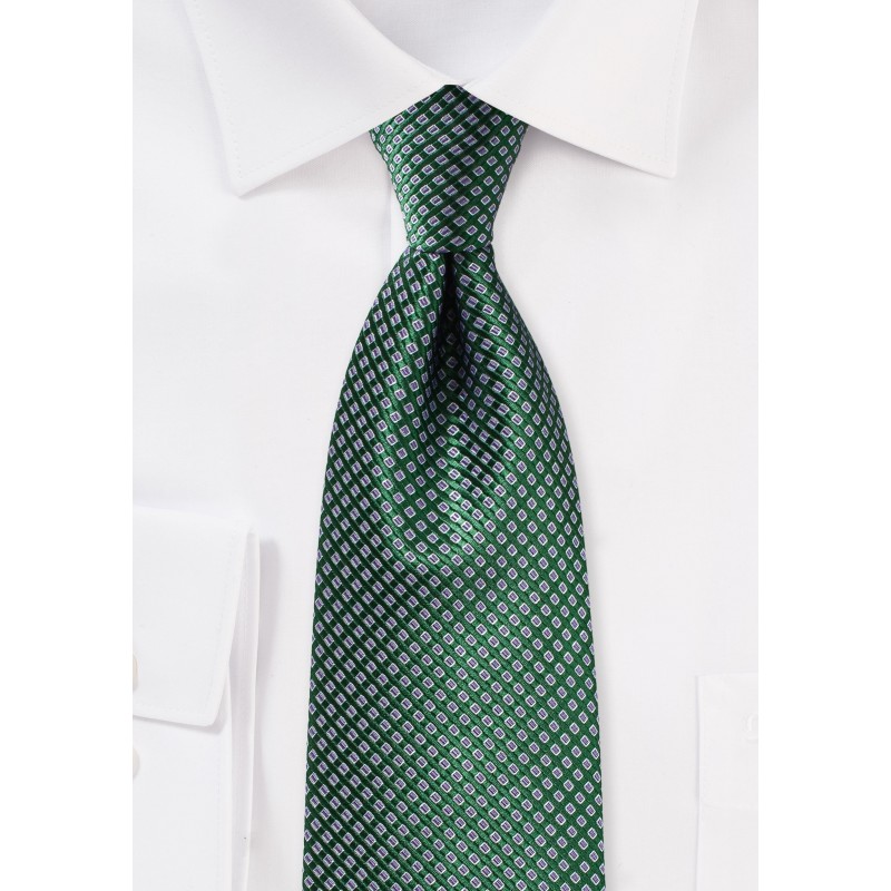Hunter Green and Lavender Silk Tie