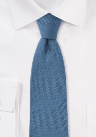 Stallar Blue Wool Skinny Tie