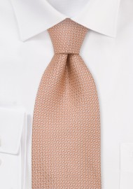 Extra Long Ties - Salmon colored silk tie by Chevalier