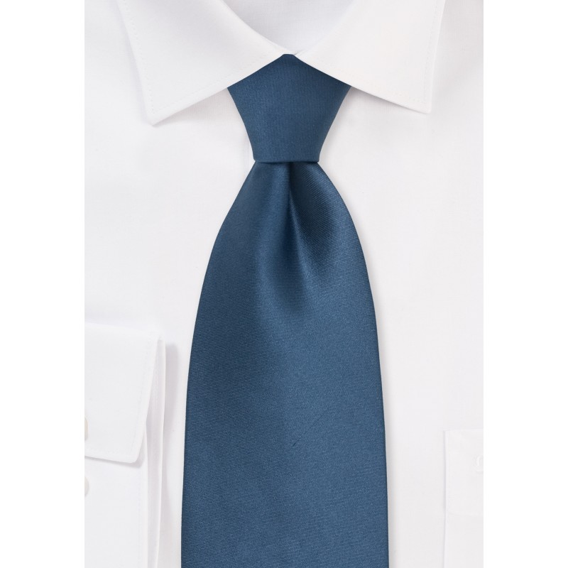 Steel Blue Silk Tie for Kids
