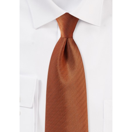 Herringbone Tie in Burnt Orange