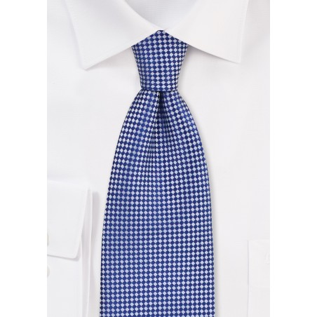 Royal Blue and Silver Micro Check Kids Tie