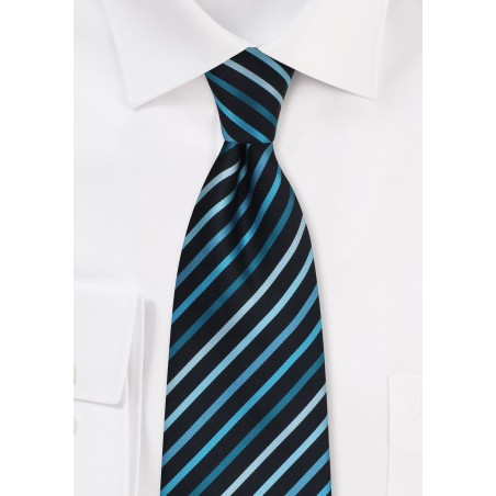 Turquoise and Teal Striped Tie