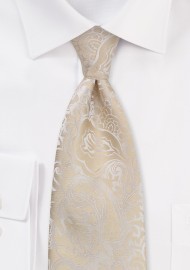 Extra Long Champagne Wedding Tie