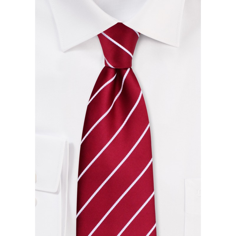 Red Neckties - Striped, cherry red tie