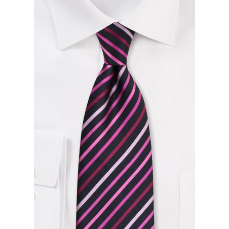 Black, Pink, Rose Tie in XL