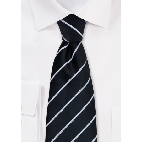 Formal Black and Silver Tie in XL