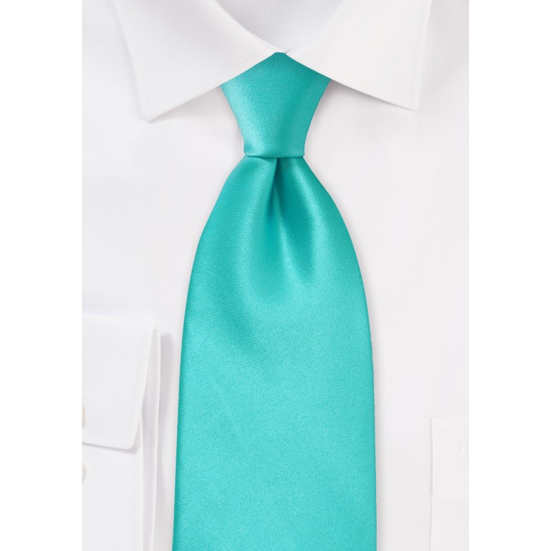 Mint Green Mens Tie in Extra Long
