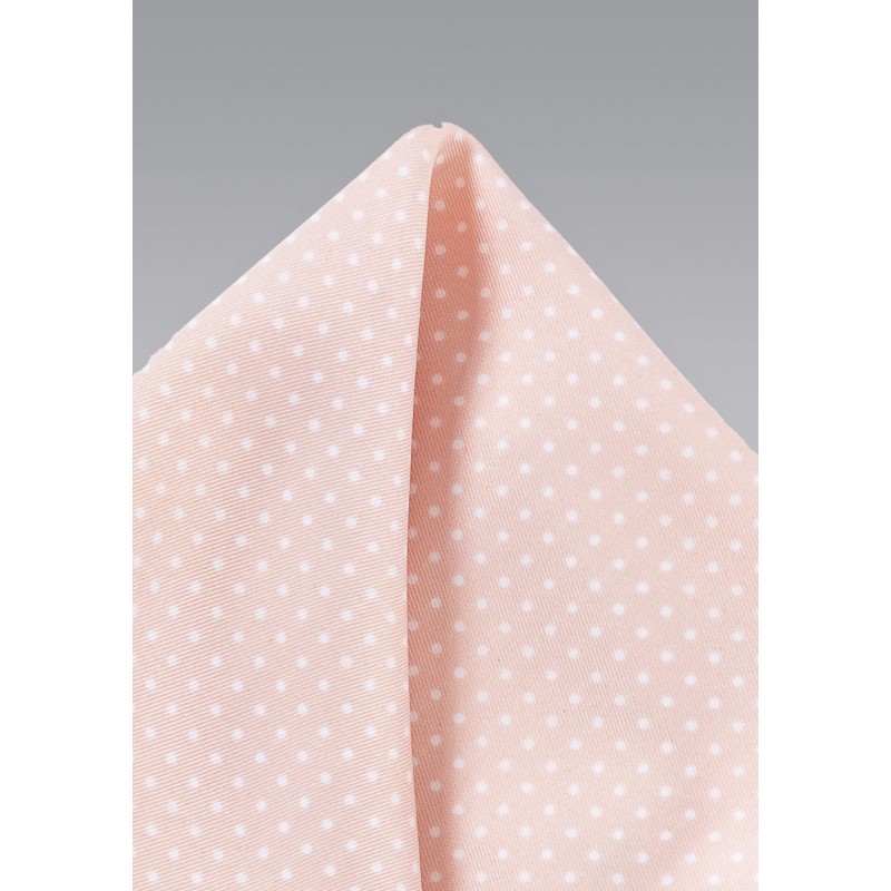 Blush Pink Pocket Square with Dots