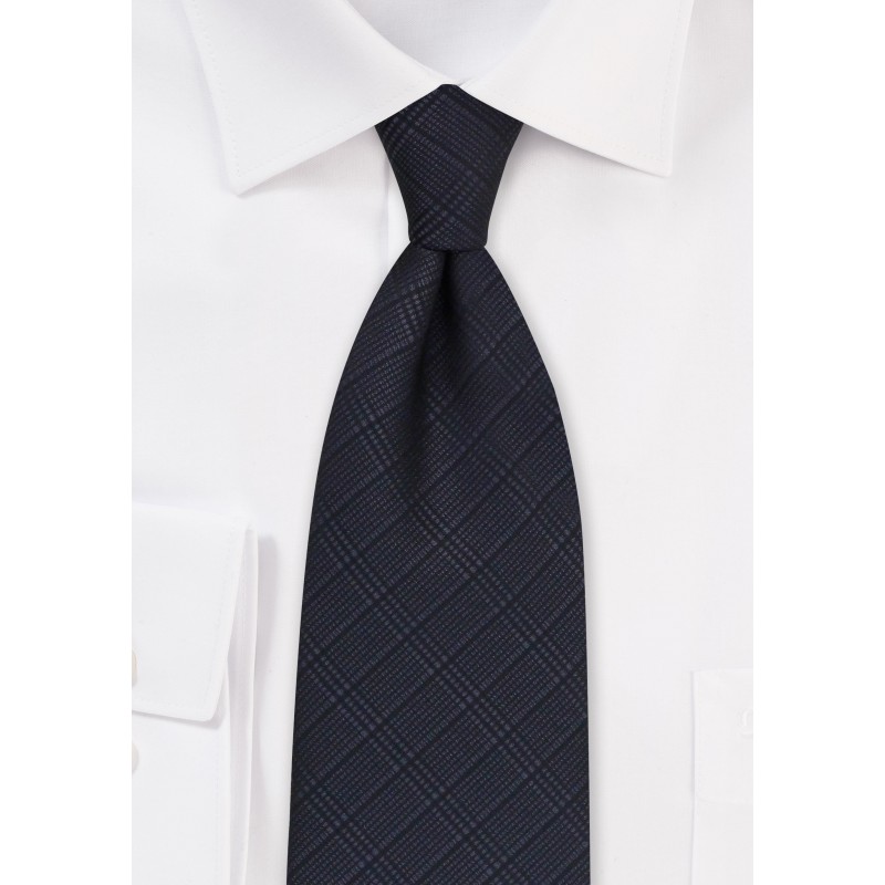 Smokey Charcoal Plaid Tie