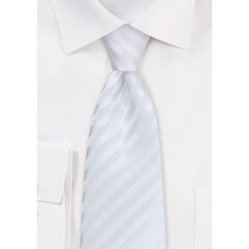 Extra long white tie - White necktie made from stain-resistant microfiber