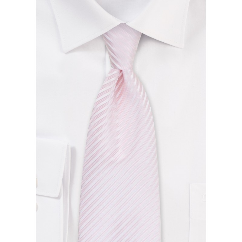 Blush Pink Tie with Elegant Stripes