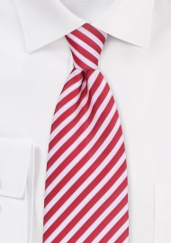 Striped Mens Tie in Cardinal Red