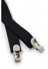 Formal Jet Black Suspenders Clips