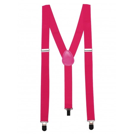 Magenta Pink Elastic Band Suspenders