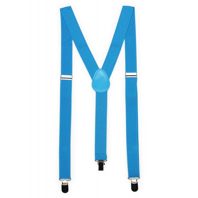 Mens Suspenders in Cyan Blue