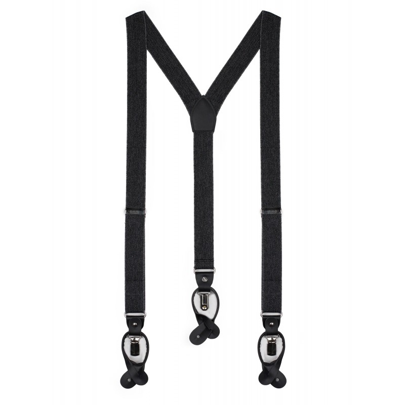 smoke charcoal gray elastic band suspenders