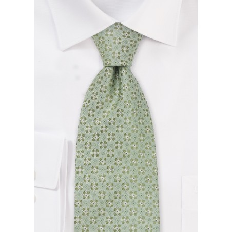 Designer neckties - Light green silk tie
