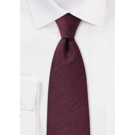 Textured Wool Tie in Wine Red