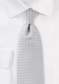 Light Silver Diamond Patterned Tie