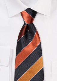 Copper, Brown, Tan Striped Tie