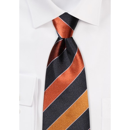 Copper, Brown, Tan Striped Tie
