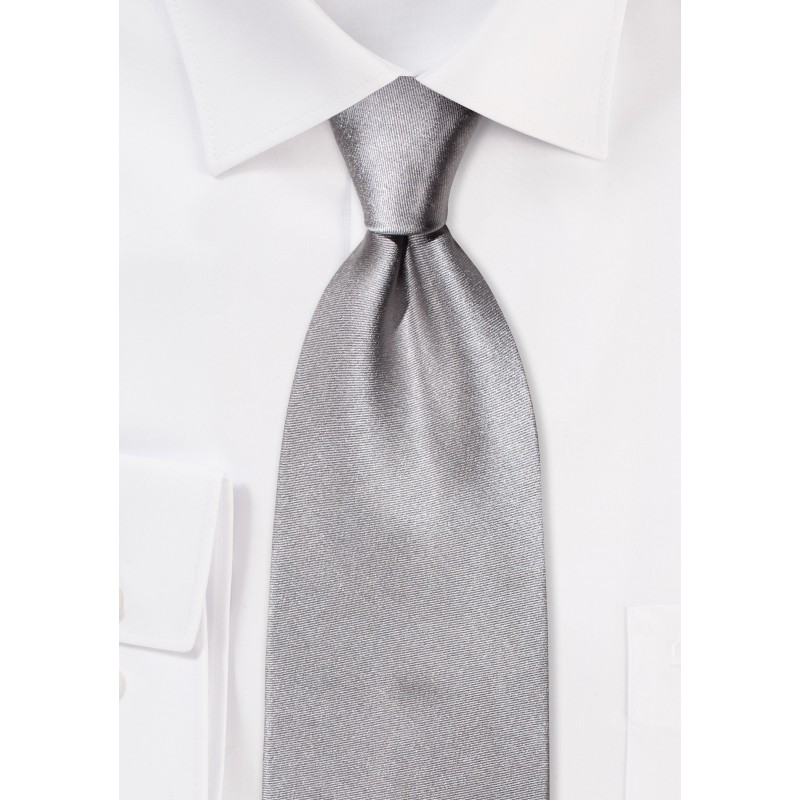 Silver necktie - Solid color silver tie