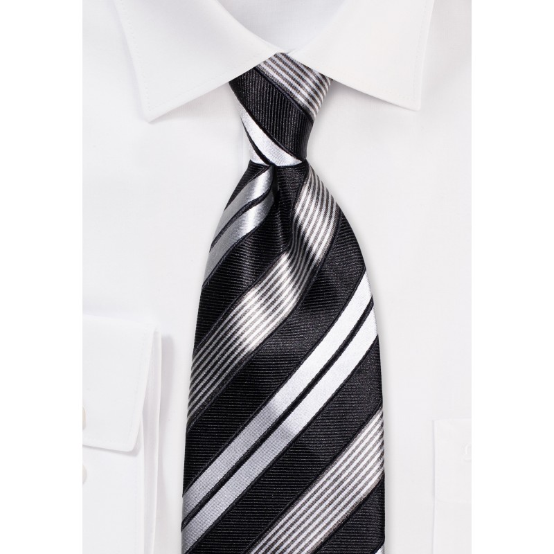 Striped neckties - Modern black necktie