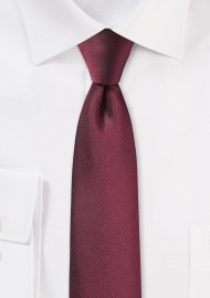 Slim Cut Tie in Burgundy Red