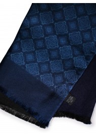 Finest Silk Scarf in Indigo Blue Doubled Sided