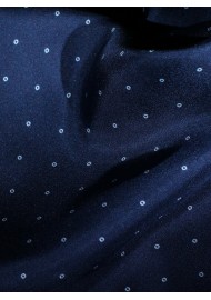 Luxury Designer Silk Scarf in Navy Close Up Pattern