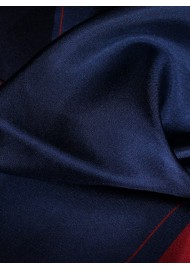 Classic Silk Scarf in Dress Blue Detailed Close Up
