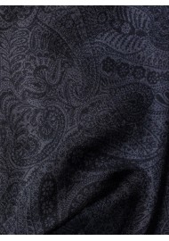 Charcoal and Gray Paisley Detailed Close Up