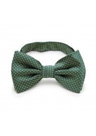 Dark Green Pin Dot Bow Tie