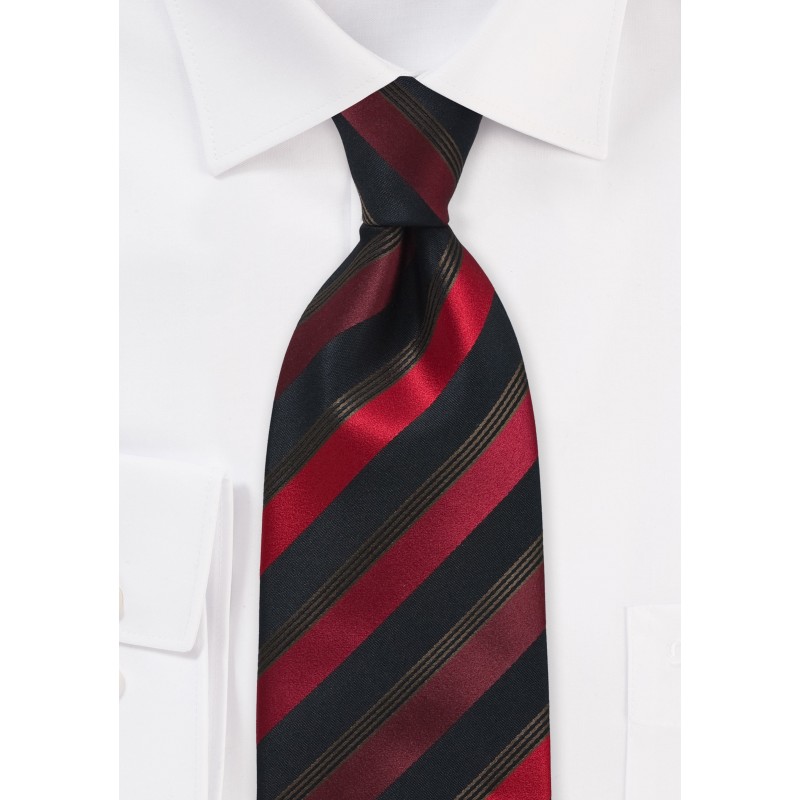 Striped Red and Black Tie
