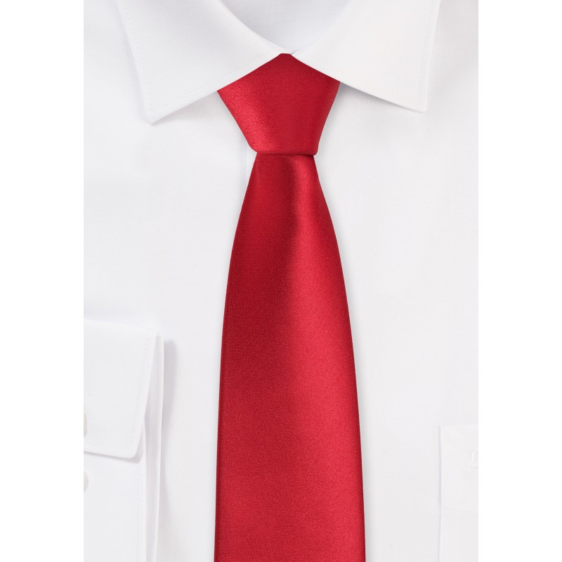 Bright Red Skinny Tie