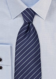 Modern Striped Tie in Persian Blue