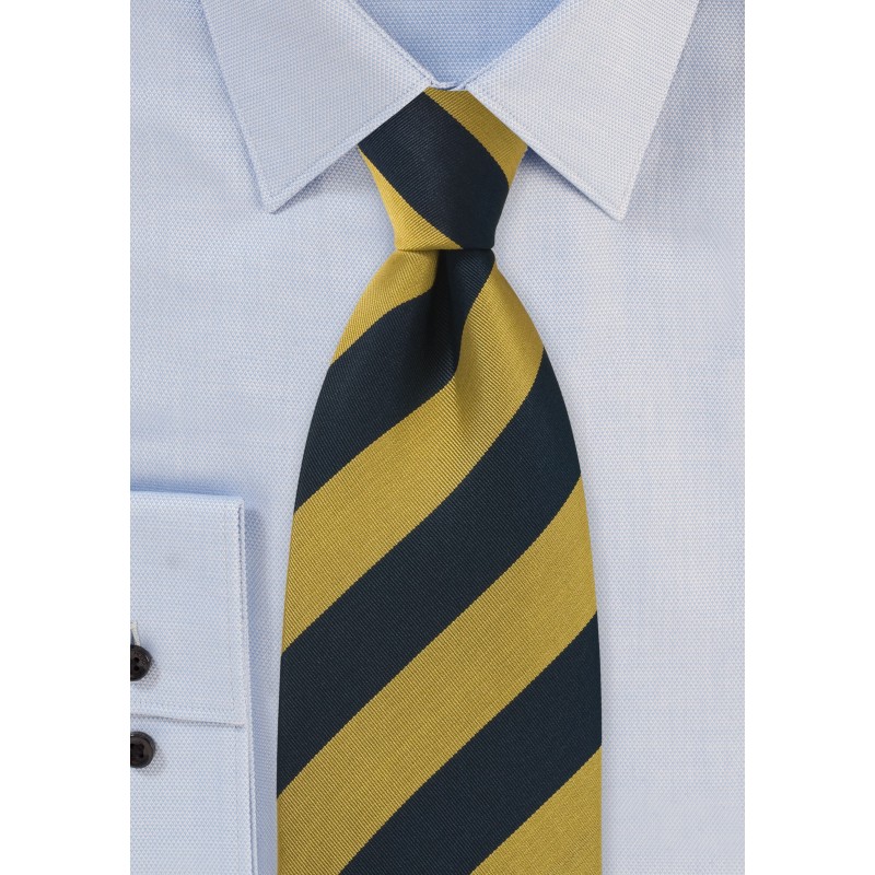 Navy and Gold Regimental Tie in XL Length
