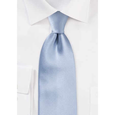 Light Blue Silk Tie in XL Length