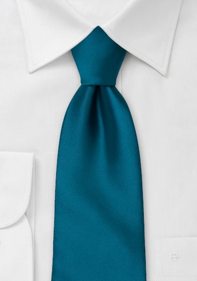 Dark Turquoise Blue Tie in XL