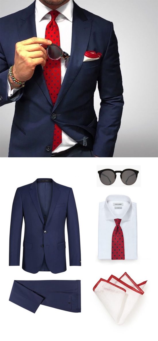 Shop The Look - Navy Suit and Red Neckties