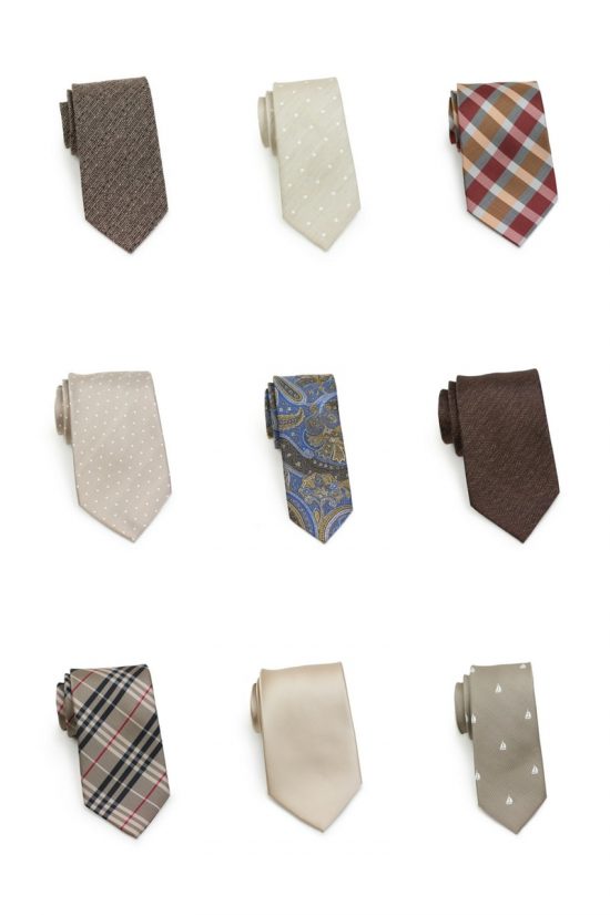 Fall Mens Fashion - Brown and Champagne Neckties