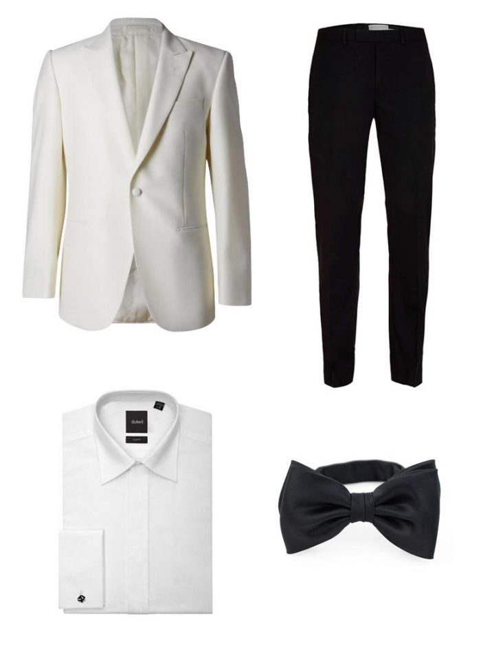 Dev Patel Oscars 2017 - White Tux Jacket + Black Bow Tie