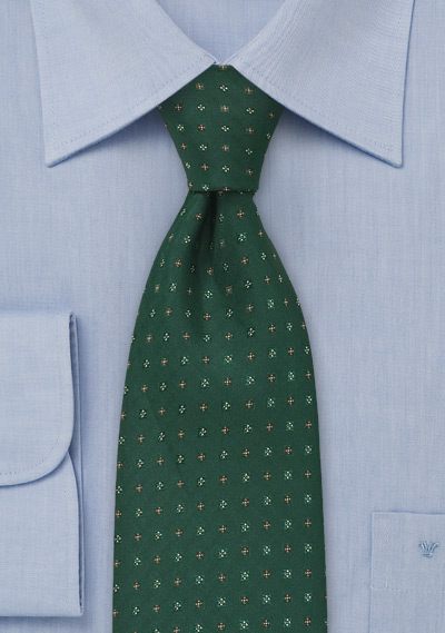 Hunter Green Floral Tie 