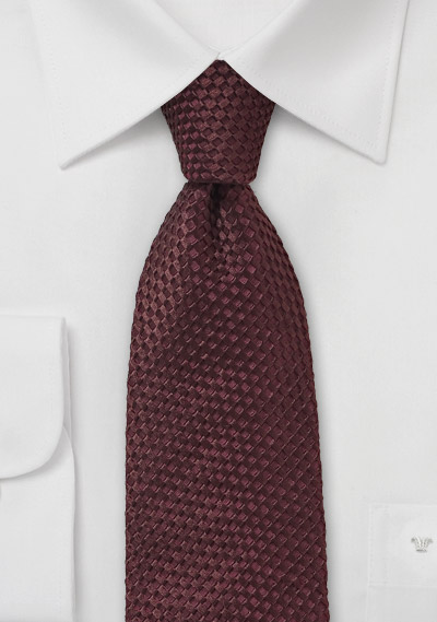 Designer Tie in Textured Marsala