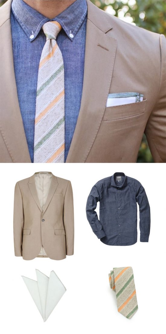 Get The Look - Chambray Shirt + Skinny Tan Necktie