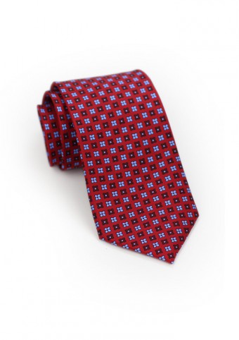 Cherry Red Floral Tie