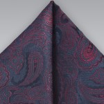 Red and Blue Paisley Pocket Square