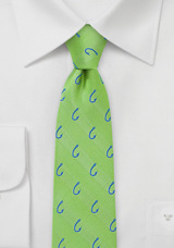 Designer Summer Green Fish Hook Tie