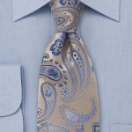 Paisley Tie in Blue and Tan